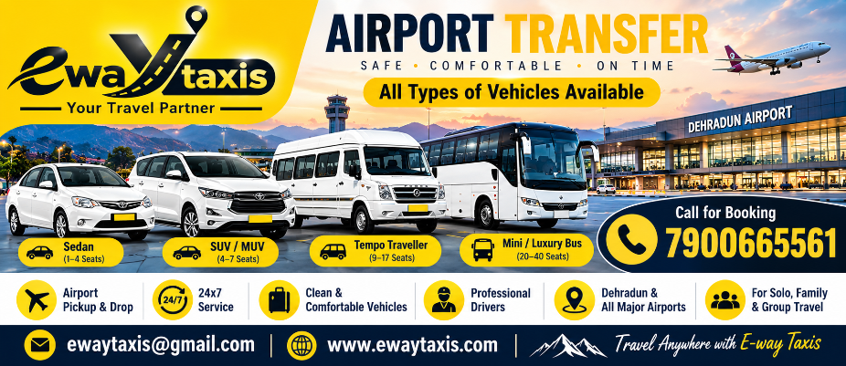 Jolly Grant Airport to Dehradun Taxi - E-Way Taxis Airport Transfer